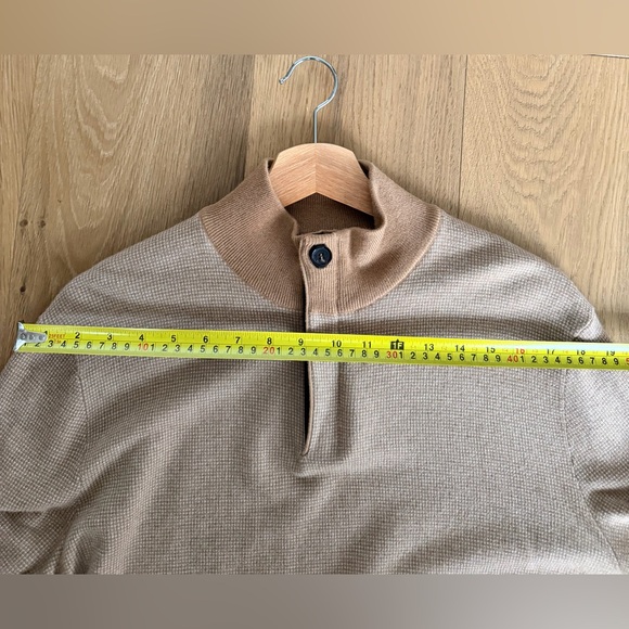 Ermenegildo Zegna Cashmere Cotton Quarter Zip Sweater Mens 52 L Large Italy - Picture 13 of 13